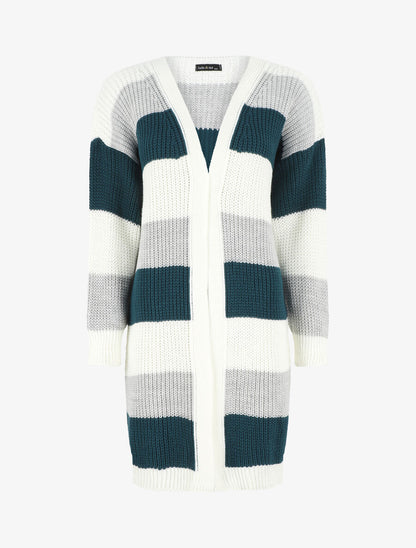 Gilet long rayé - Bleu - 4