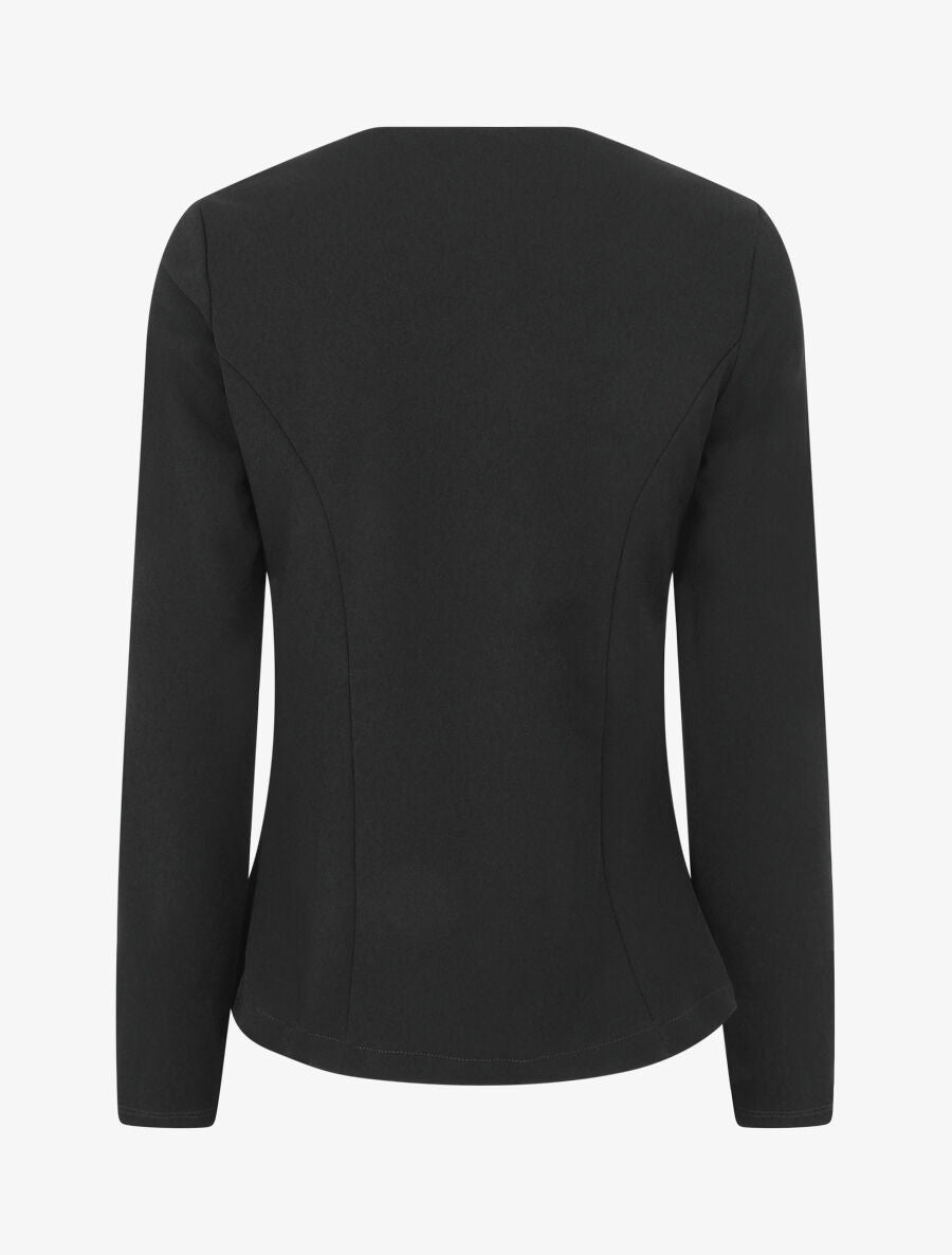 Blazer uni à poches zippées - Noir - 2