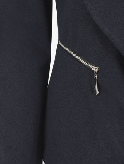 Blazer uni à poches zippées - Marine - 3