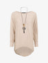 Pull ample uni manches chauve-souris - Camel - 1