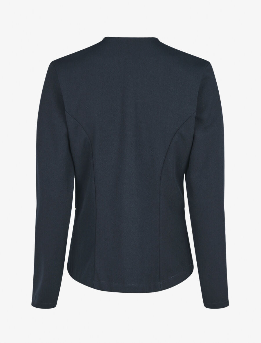 Veste droite uni poches zippées - Marine - 2