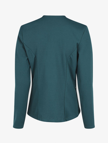 Veste droite uni poches zippées - Bleu canard - 2