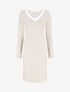 Robe droite mi-longue col V - Beige - 6