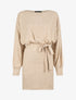 Robe courte unie manches longues - Camel - 1