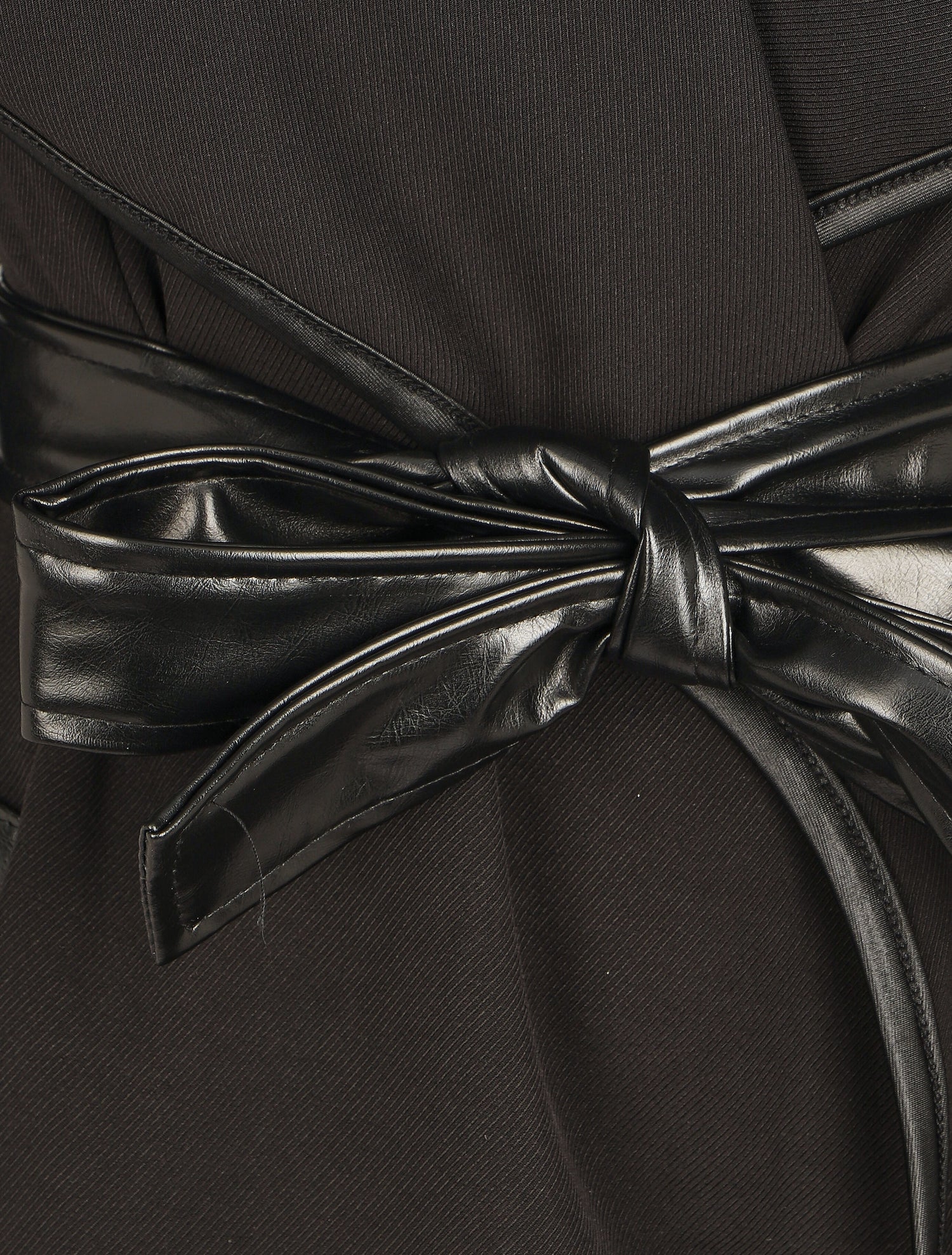 Veste longue coupe droite col cascade - Noir - 3