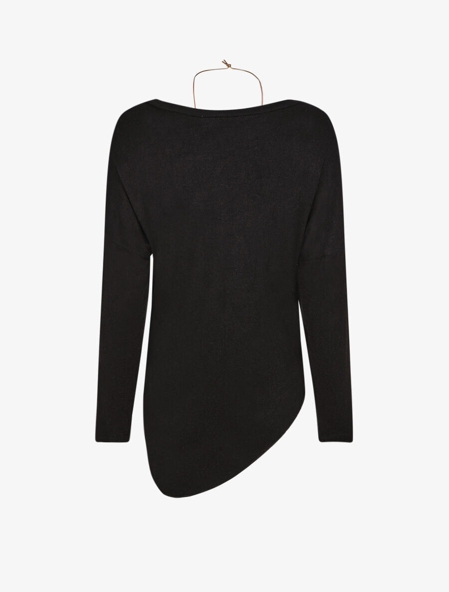 Pull fin uni à nouer - Noir - 2