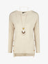 Pull fin uni à col rond - Beige - 1