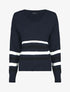 Pull droit rayé - Marine - 1