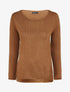 Pull droit uni col bateau - Camel - 1