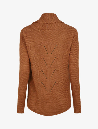 Gilet mi-long uni - Camel - 2