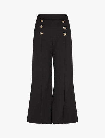 Pantalon à pont ample taille haute - Noir - 4