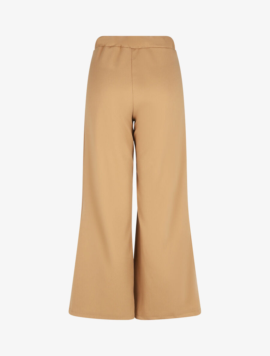 Pantalon à pont ample taille haute - Camel - 2
