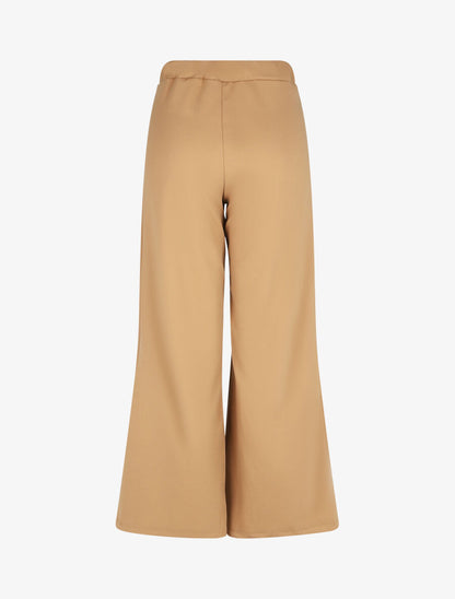 Pantalon à pont ample taille haute - Camel - 2