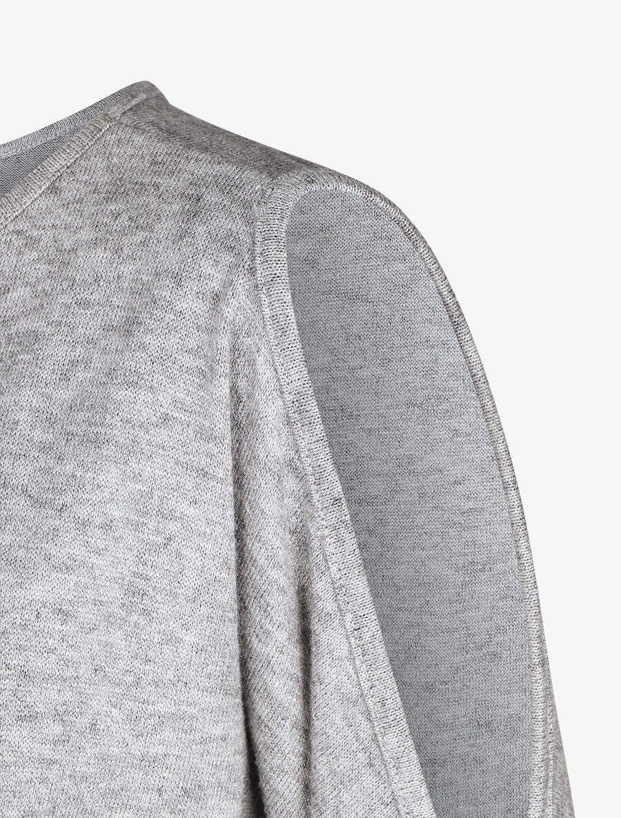 Pull ample à épaules dénudées - Gris - 3