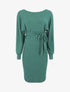 Robe pull ajustée dos en V dentelle - Vert - 1