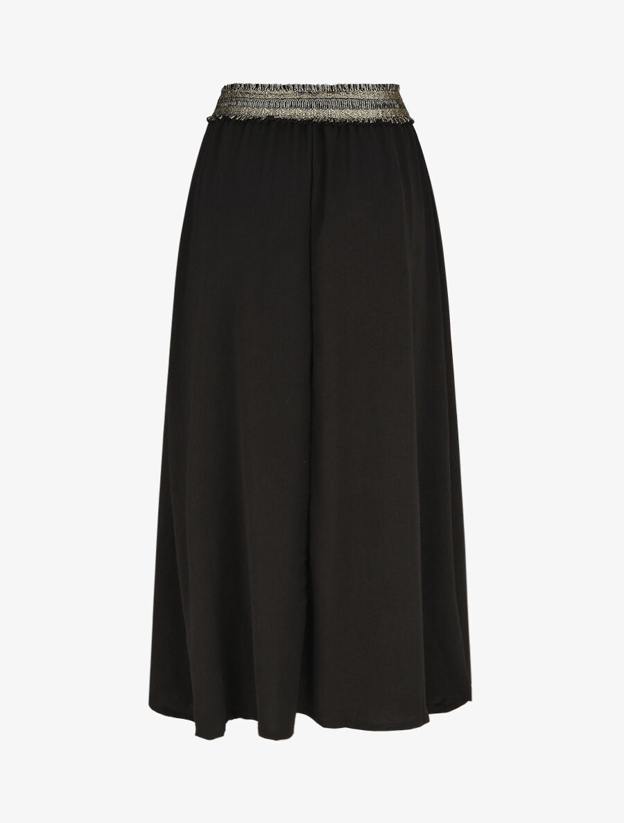 Jupe longue évasée taille haute irisée - Noir - 2