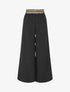 Pantalon ample à bande élastiquée irisée - Noir - 4