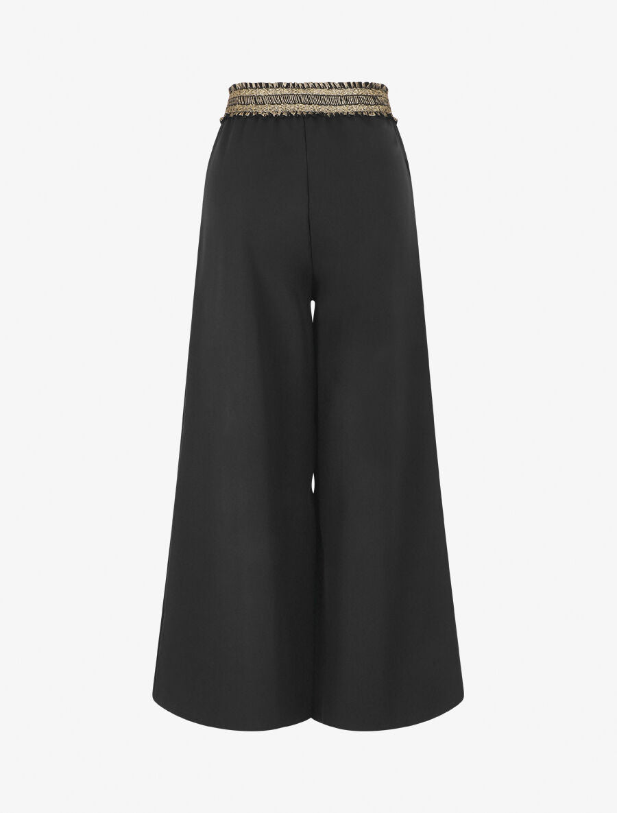 Pantalon ample à bande élastiquée irisée - Noir - 2