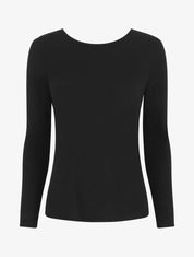 Pull droit dos en V dentelle - Noir - 4
