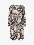 Robe courte évasée imprimé tropical - Noir - 4