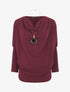 Pull droit basique col bénitier - Prune - 1