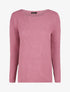 Pull uni en maille à col rond - Rose - 1