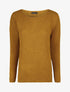 Pull uni en maille à col rond - Jaune moutarde - 1