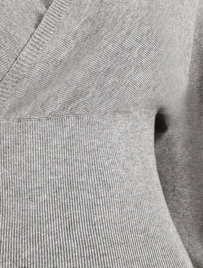 Pull crop top à manches longues - Gris - 3