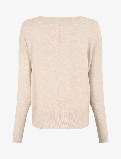 Pull fin uni classique - Beige - 2