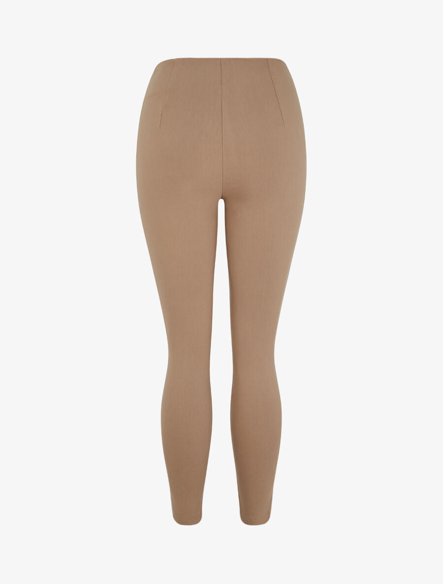 Pantalon à pont à bords fendus - Camel - 2