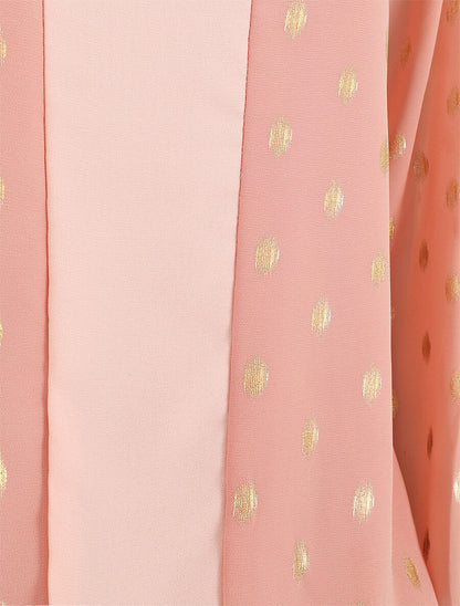 Top élastiqué col V motif irisé - Rose - 3
