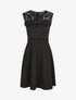 Robe uni à bustier en dentelle - Noir - 1