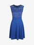 Robe uni à bustier en dentelle - Bleu royal - 1