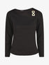 Blouse unie à empiècement métal à l&