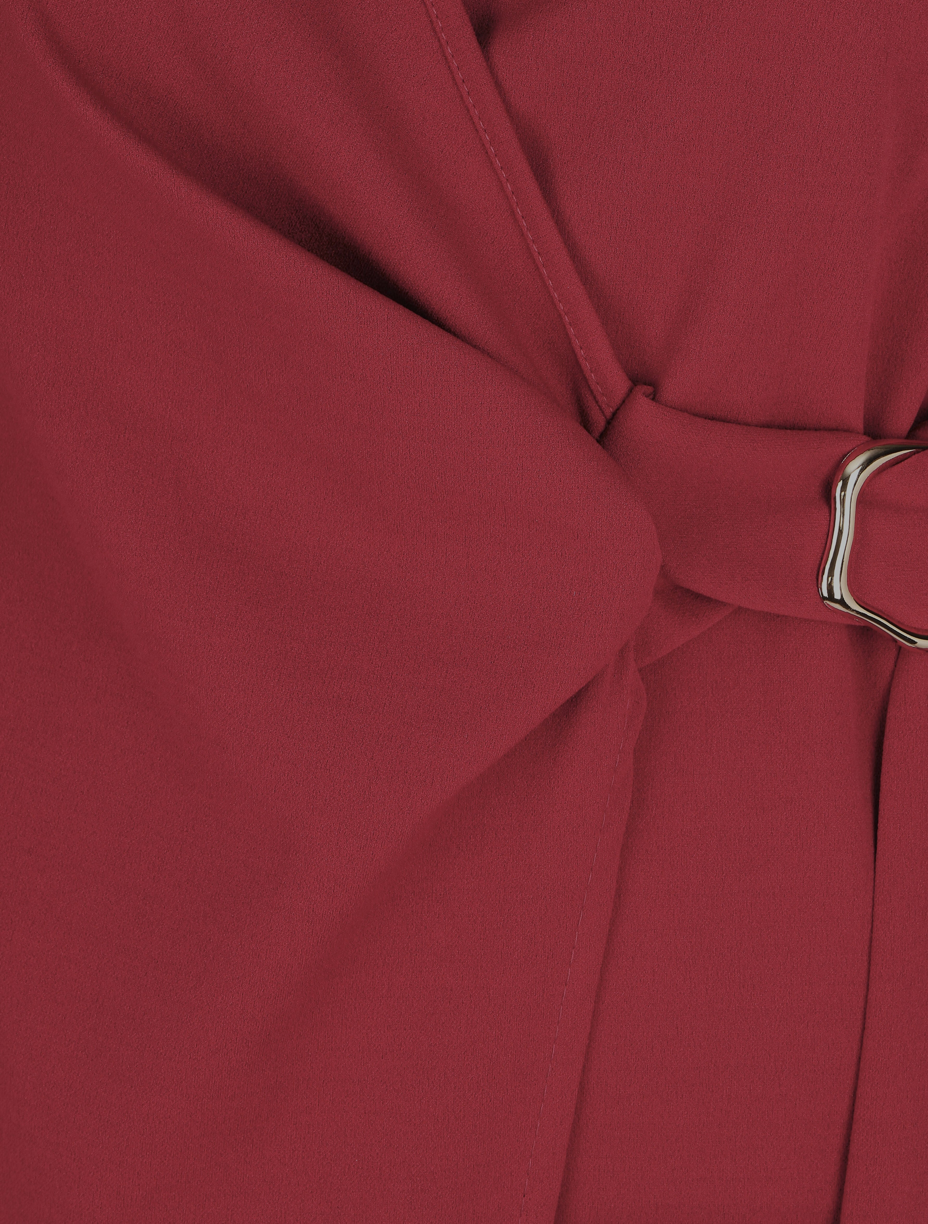 Robe longue unie effet portefeuille - Bordeaux - 3