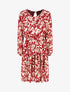Robe évasée imprimé floral - Bordeaux - 1