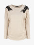 Pull droit empiècements crochet - Beige - 1