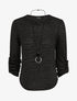 Pull ample à rayures irisées - Noir - 4
