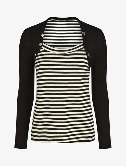 Pull rayé boléro en trompe l&