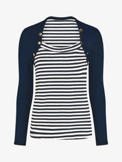 Pull rayé boléro en trompe l&