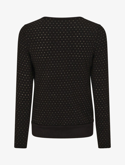 Pull uni à détail irisé - Noir - 2