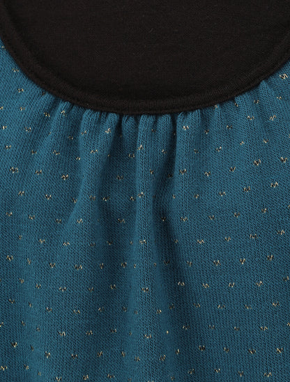 Pull uni à détail irisé - Bleu canard - 3