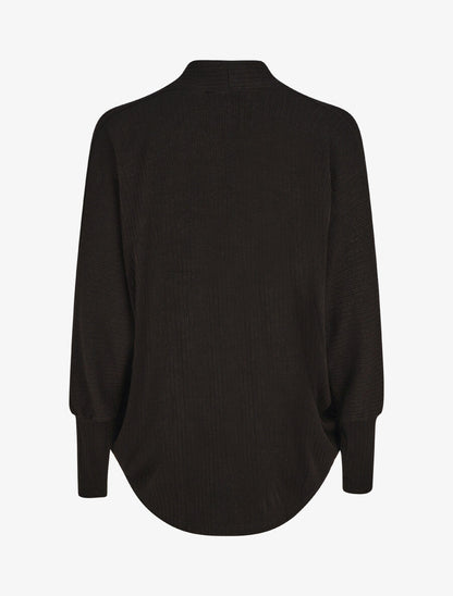 Gilet côtelé oversize à broche - Noir - 2