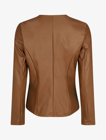 Veste classique en simili - Camel - 2