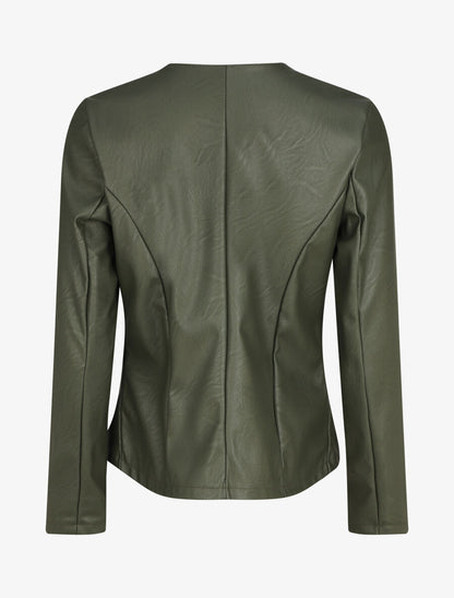 Veste classique en simili - Kaki - 2