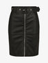 Jupe ajustée taille haute en simili - Noir - 4
