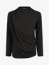 Pull droit uni effet drapé - Noir - 1