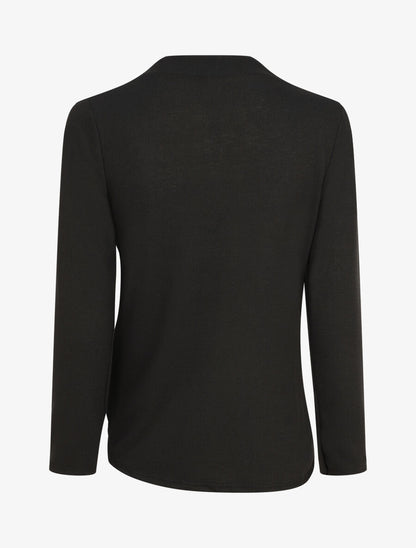 Pull droit uni effet drapé - Noir - 2