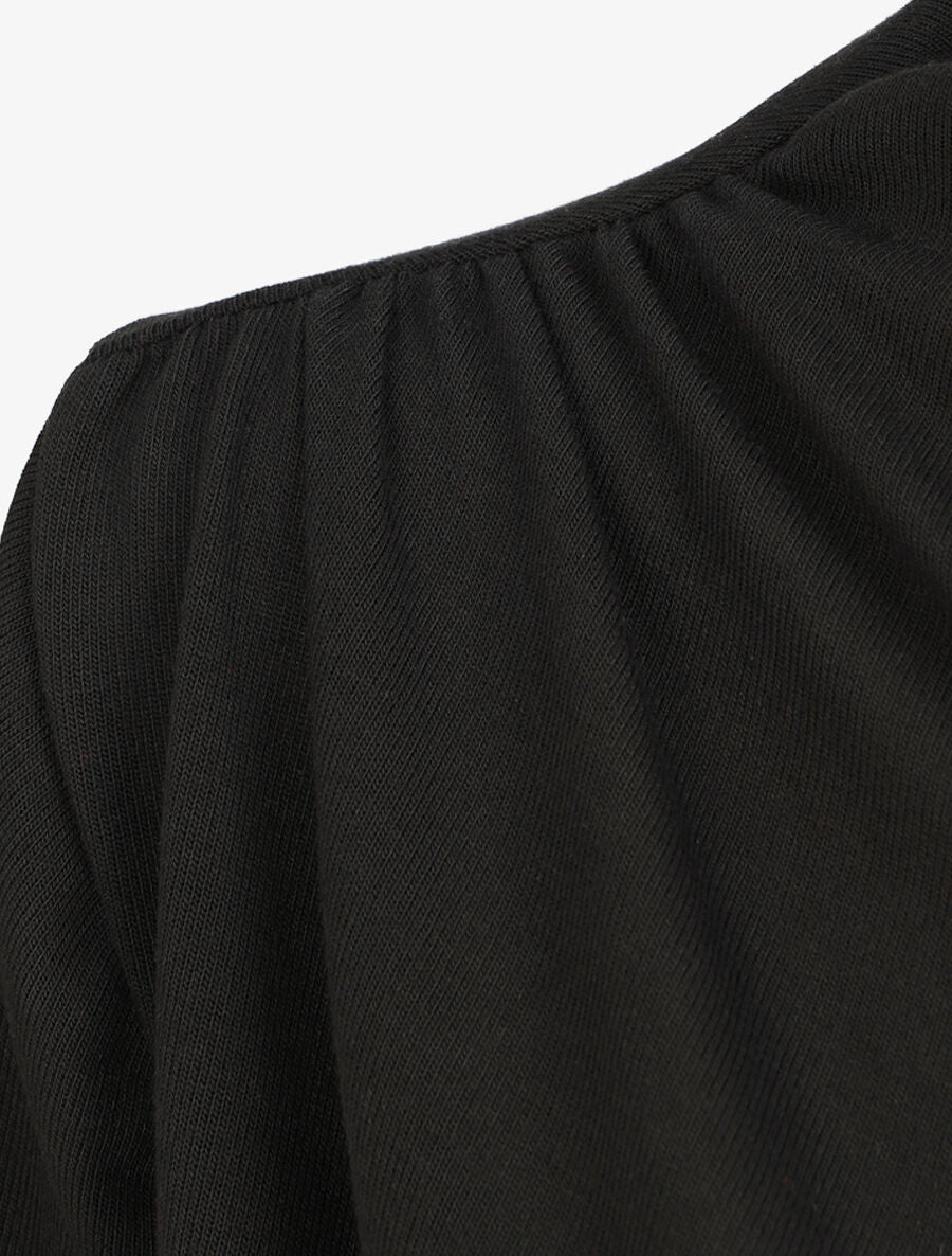 Pull droit uni effet drapé - Noir - 3