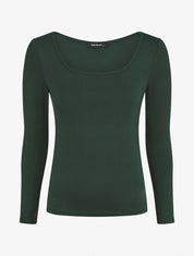 Top basique ajusté manches longues - Vert sapin - 4